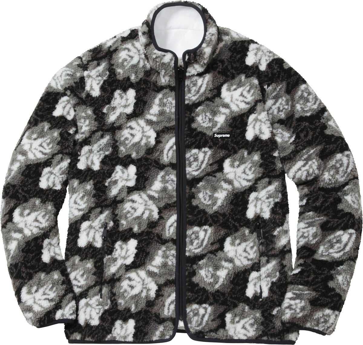 Roses Sherpa Fleece Reversible Jacket view 6